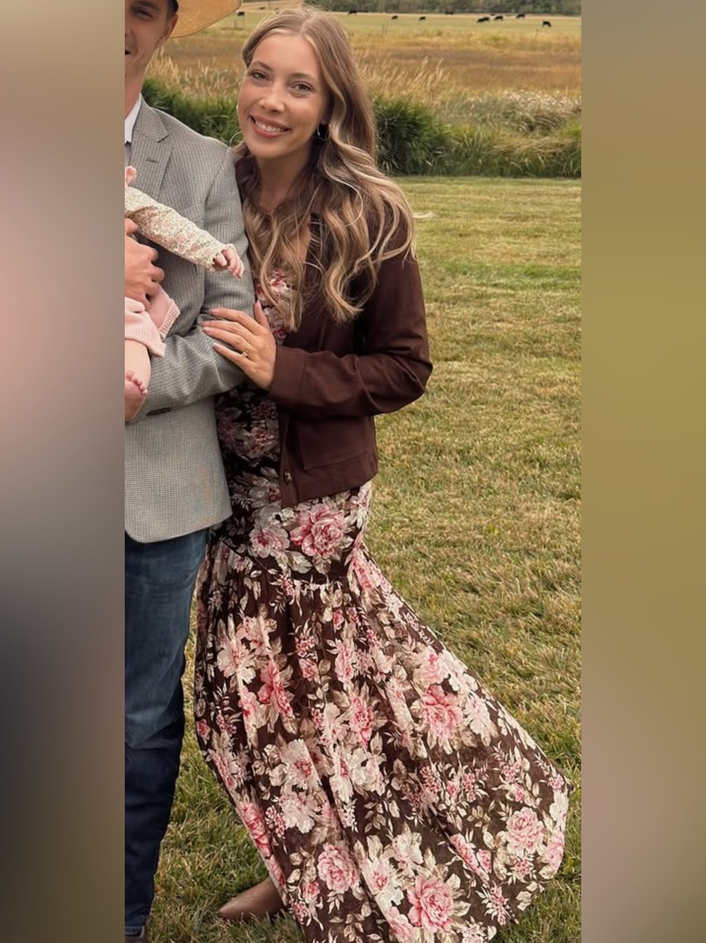 Pink & Brown Floral Dress